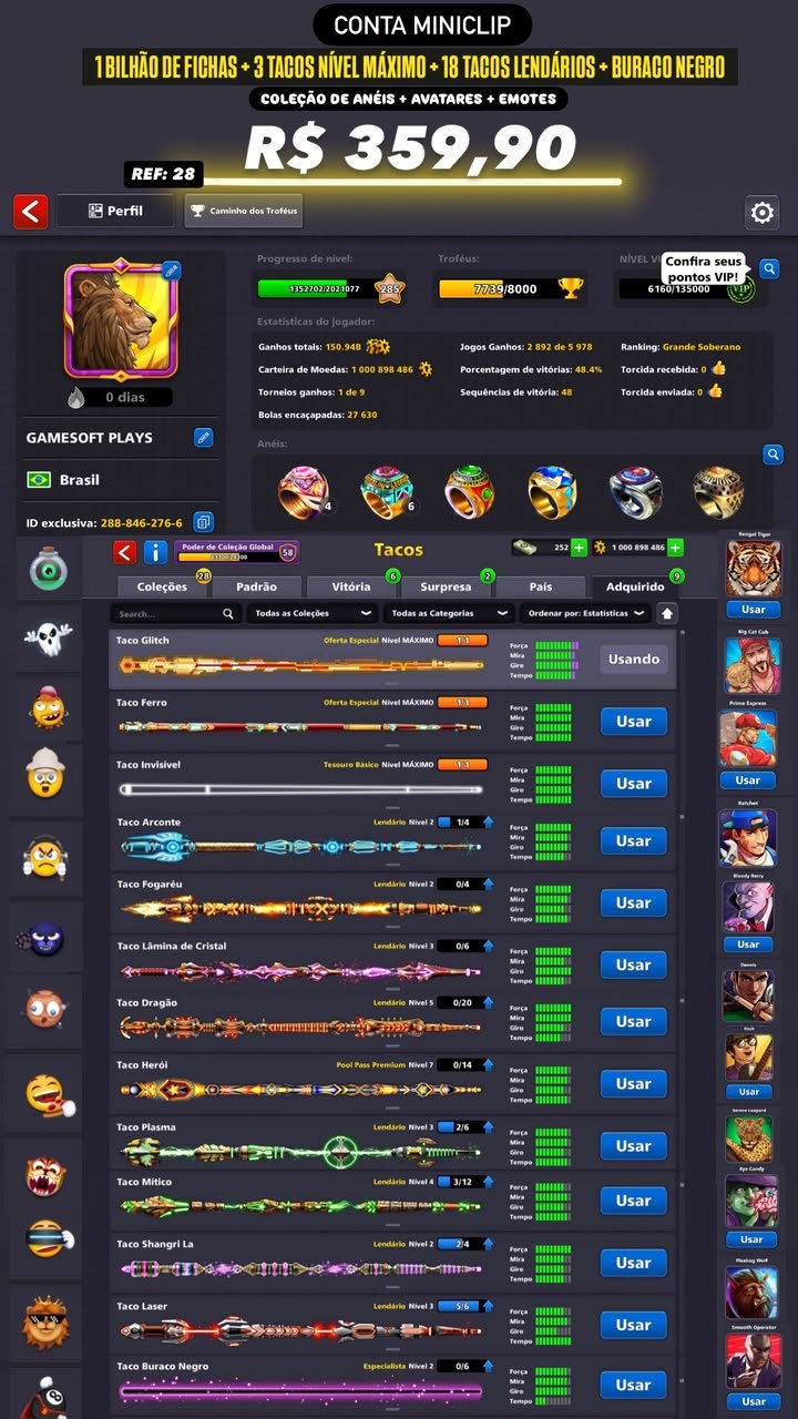 1 BILHÃO DE FICHAS + 3 TACOS FULLS + 18 TACOS LENDÁRIOS + TACO BURACO NEGRO