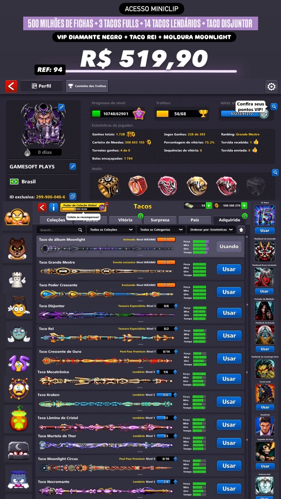 500 MILHÕES DE FICHAS + 3 TACOS FULLS + 14 TACOS LENDÁRIOS + TACO DISJUNTOR