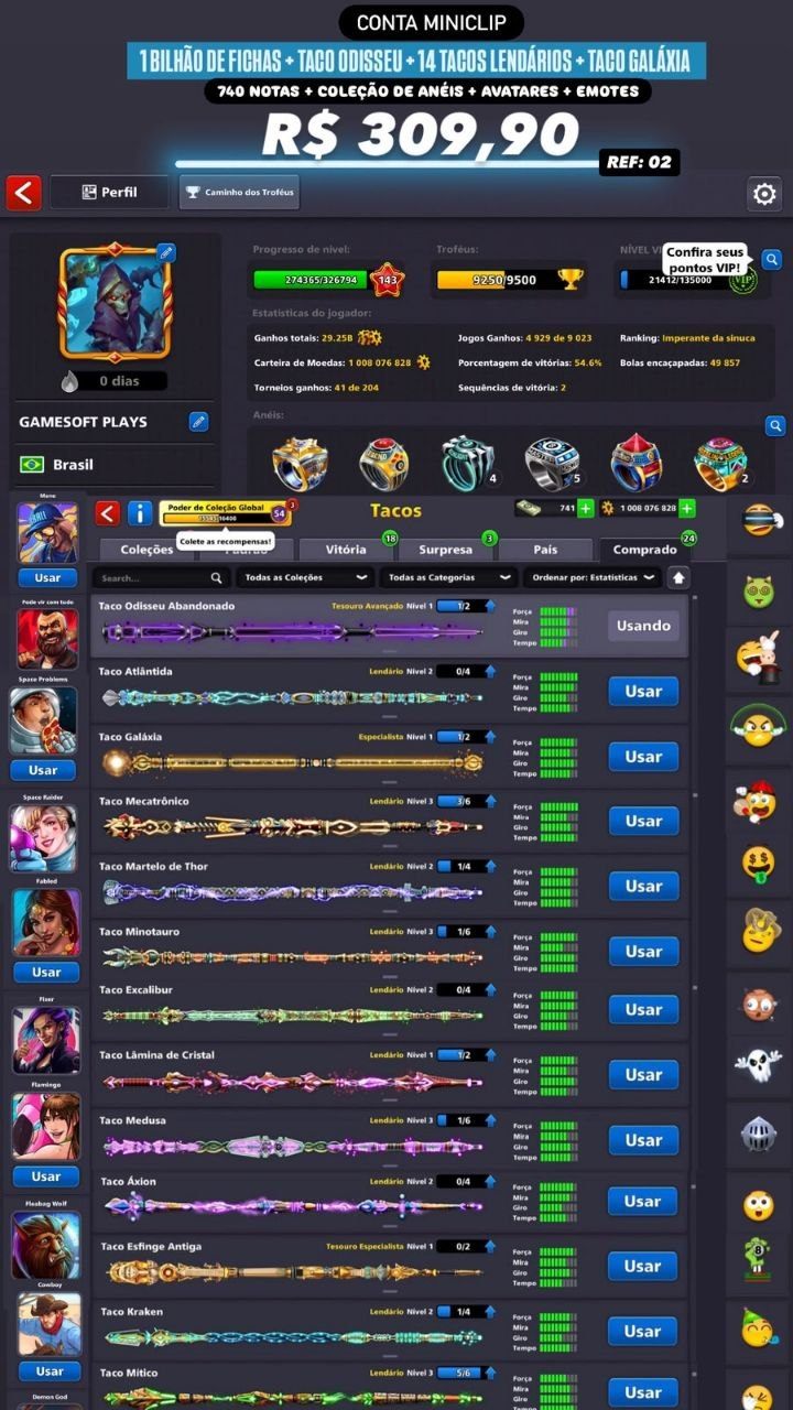 1 BILHÃO DE FICHAS + TACO ODISSEU ABANDONADO + 14 TACOS LENDÁRIOS + TACO GALÁXIA