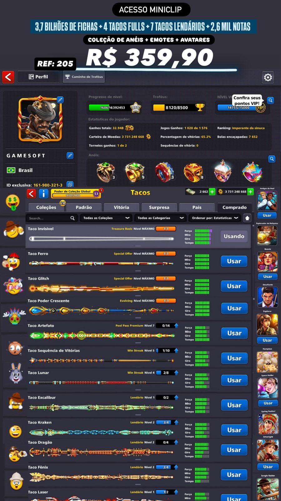 3,7 BILHÕES DE FICHAS + 4 TACOS FULLS + 7 TACOS LENDÁRIOS + 2,6 MIL NOTAS