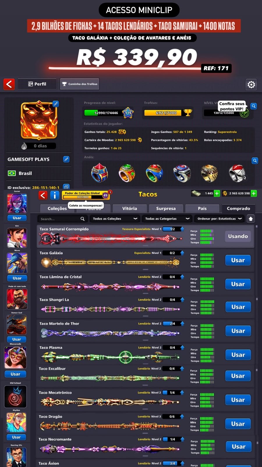 2,9 BILHÕES DE FICHAS + 14 TACOS LENDÁRIOS + TACO SAMURAI CORROMPIDO + 1400 NOTAS