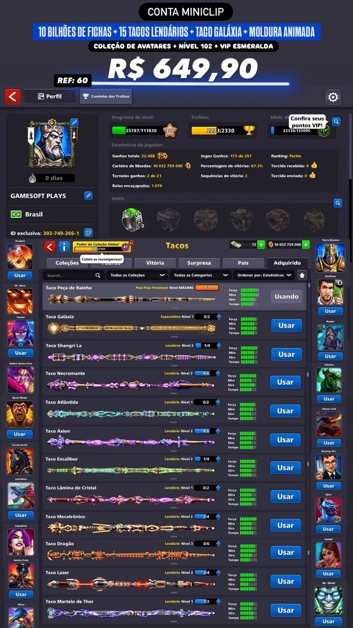10 BILHÕES DE FICHAS + 15 TACOS LENDÁRIOS + TACO GALÁXIA + MOLDURA ANIMADA