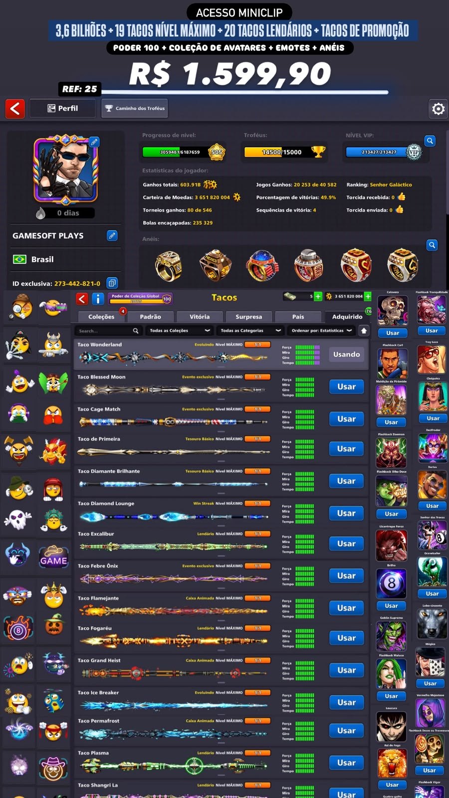 PODER 100 + 3,6 BILHÕES DE FICHAS + 20 TACOS LENDÁRIOS + TACOS DE PROMOÇÃO