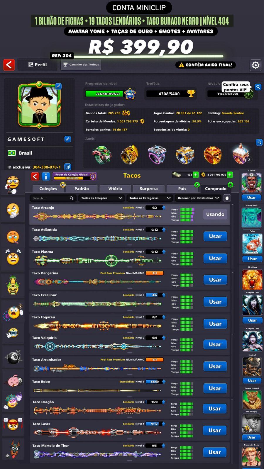1 BILHÃO DE FICHAS + 19 TACOS LENDÁRIOS + AVATAR YOME
