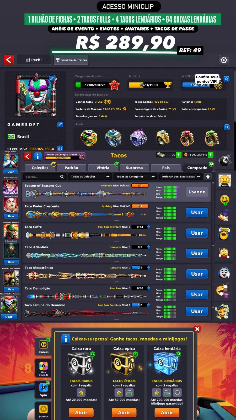 1 BILHÃO DE FICHAS + 2 TACOS FULLS + 84 CAIXAS LENDÁRIAS + 4 TACOS LENDÁRIOS