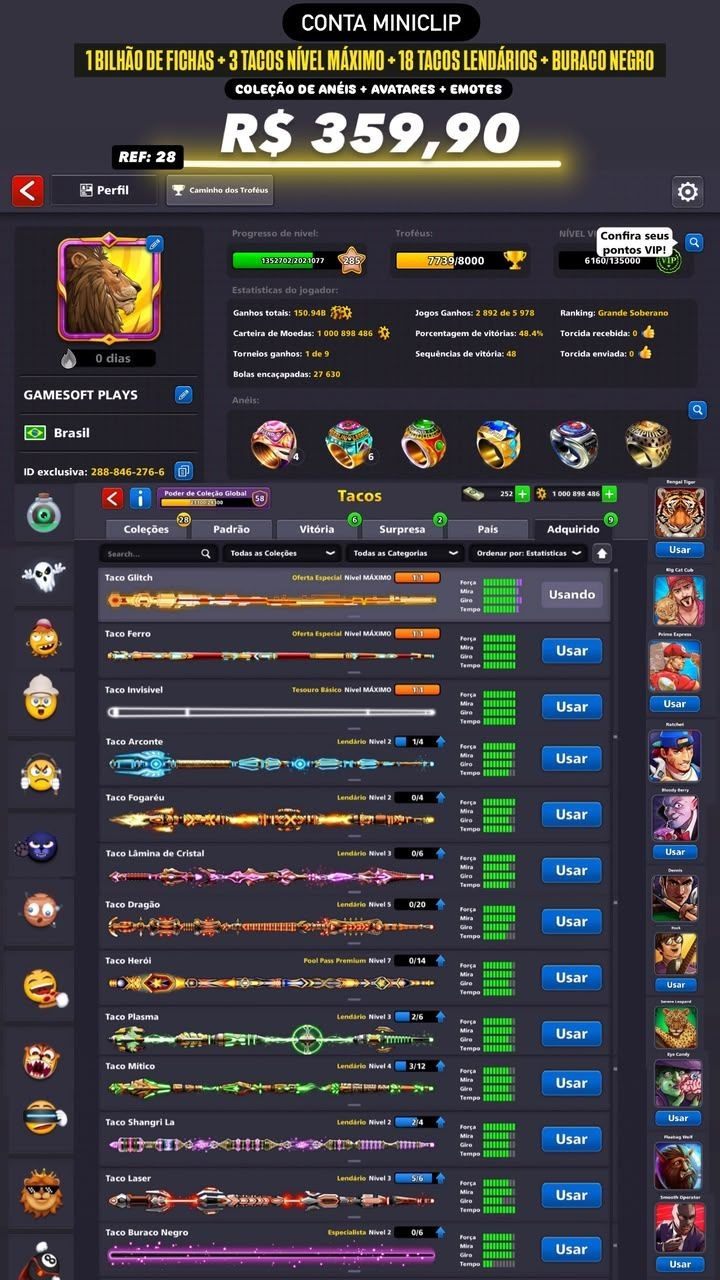 1 BILHÃO DE FICHAS + 3 TACOS FULLS + 18 TACOS LENDÁRIOS + TACO BURACO NEGRO