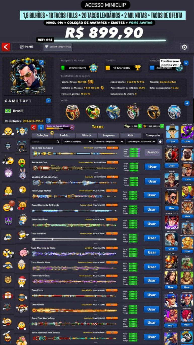 1,8 BILHÕES DE FICHAS + 18 TACOS FULLS + 20 TACOS LENDÁRIOS + 2 MIL NOTAS