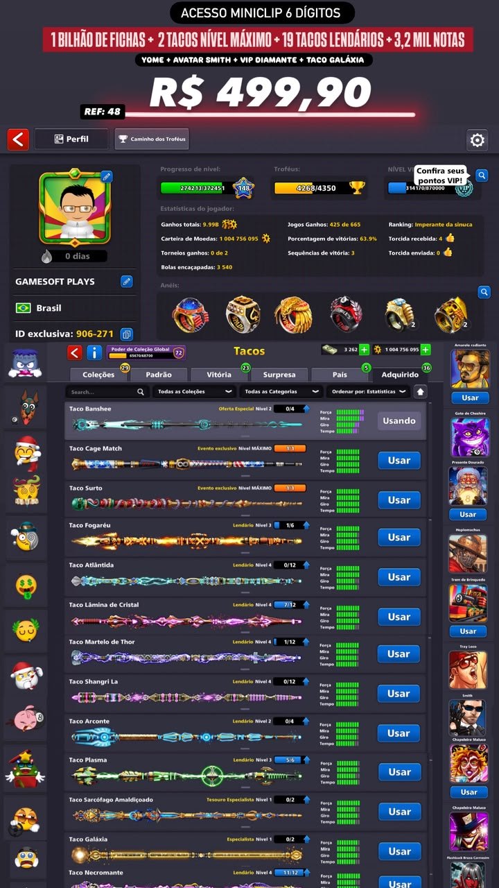 YOME PUFFER + 1 BILHÃO DE FICHAS + 2 TACOS FULLS + 19 TACOS LENDÁRIOS + 3,2 MIL NOTAS